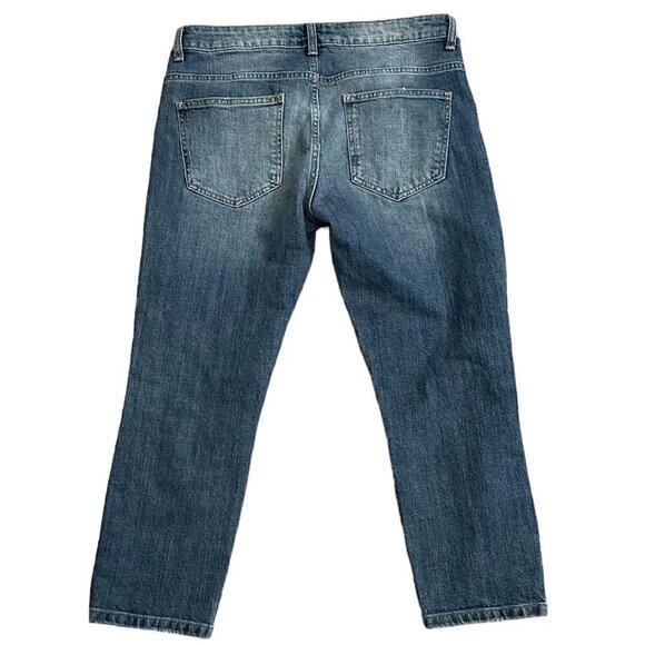 Cello Cropped Distressed Mid-Rise Denim Jeans Medium Blue Wash Juniors Size 9 - Picture 2 of 4